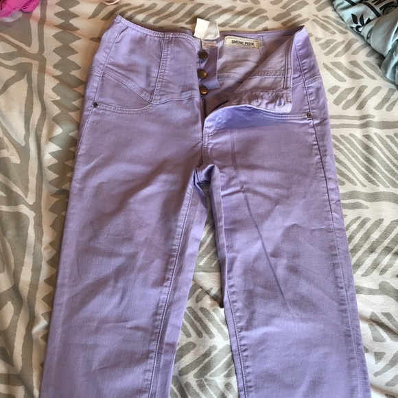 Sneak Peek Denim - Skinny High Waisted Purple Jeans